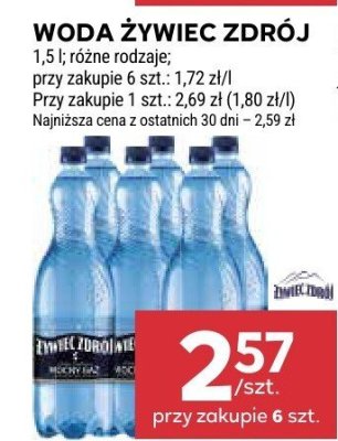 Woda Żywiec Zdrój 1,5 l różne rodzaje promocja w Stokrotka