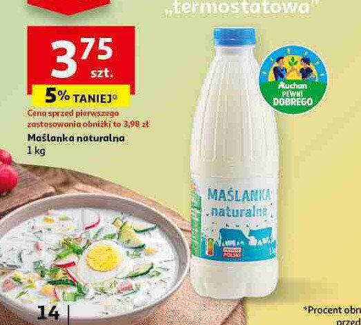 Maslanka naturalna Auchan pewni dobrego promocja