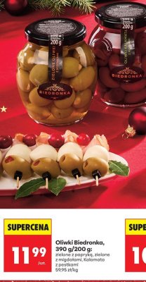 Oliwki 390 g/200 g Kalamata z pestkami promocja w Biedronka