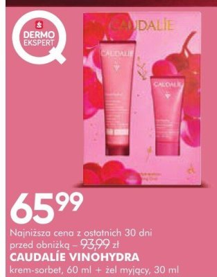 CAUDALIE VINOHYDRA krem-sorbet 60 ml + żel myjący 30 ml promocja w Super-Pharm