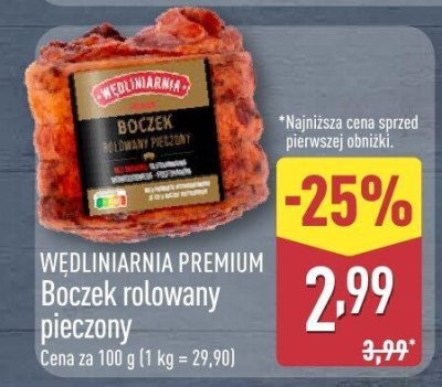 Boczek rolowany pieczony  promocja w Aldi