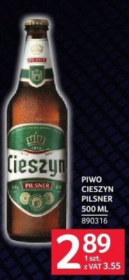Piwo Cieszyn Pilsner 500 ml promocja w Selgros
