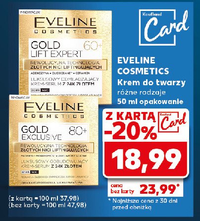 Krem do twarzy dzień i noc 80+ Eveline gold lift expert promocja