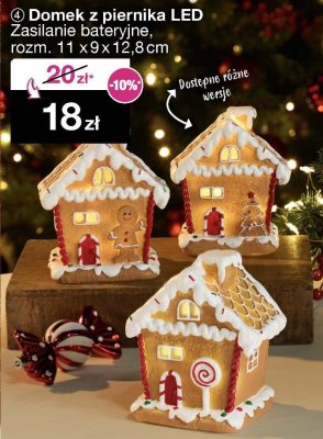 Domek z piernika LED, zasilanie bateryjne, rozm. 11x9x12,8 cm promocja w Woolworth
