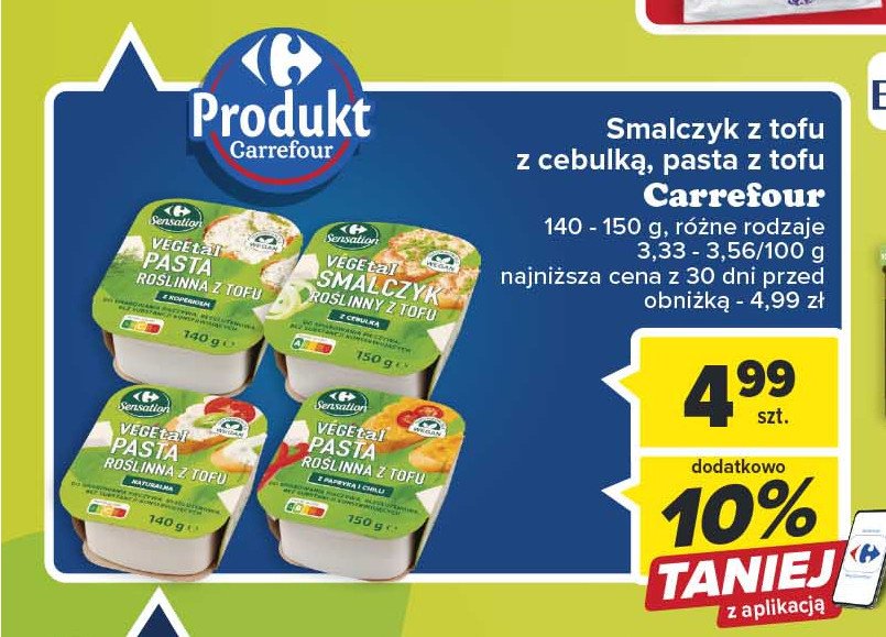 Pasta ro艣linna z tofu Carrefour sensation promocja