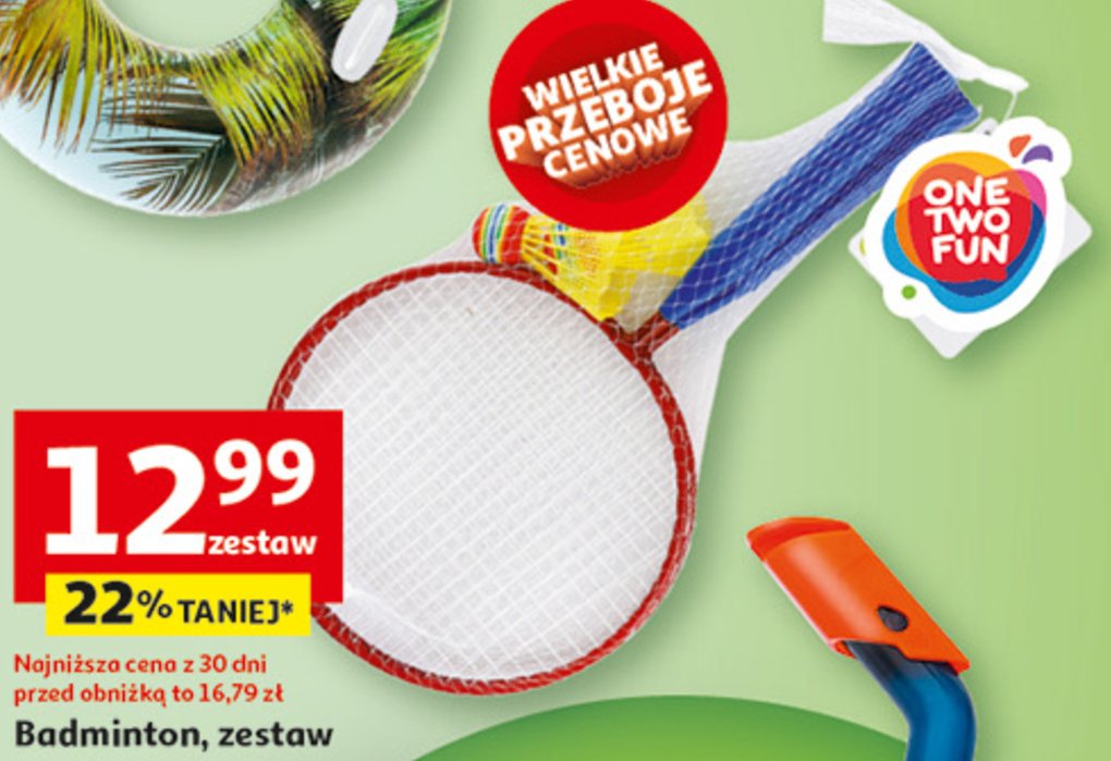 Zestaw do badmintona One two fun promocja w Auchan