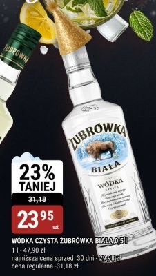 Wódka czysta Żubrówka Biała 0,5l promocja w bi1