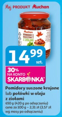 Pomidory suszone w oleju po艂贸wki Auchan r贸偶norodne (logo czerwone) promocja