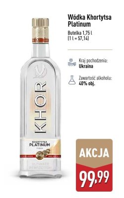 Wódka Khortytsa Platinum promocja w Aldi