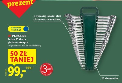Zestaw 25 kluczy płasko-oczkowych  promocja w Lidl
