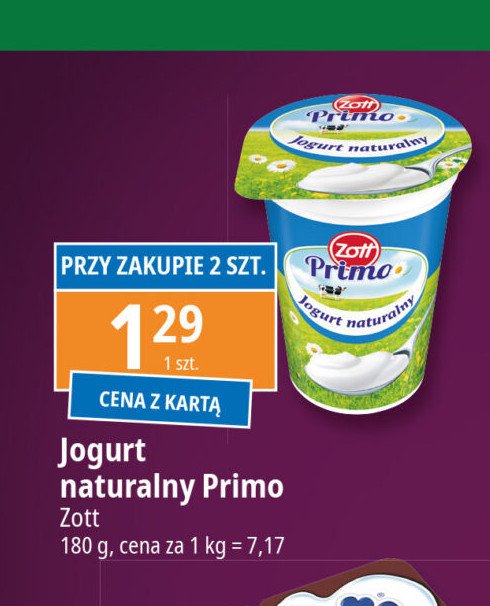 Jogurt naturalny Zott primo promocja w Leclerc