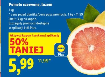 Pomelo czerwone, luzem promocja w Lidl