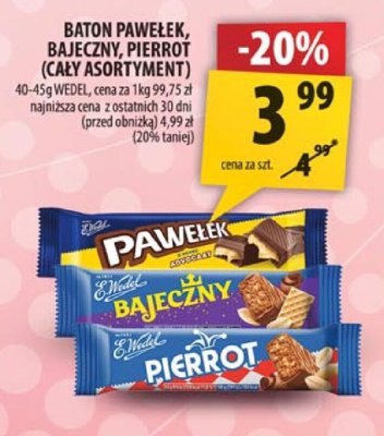 Baton Pawełek, bajeczny, pierrot (cały asortyment) promocja w Arhelan
