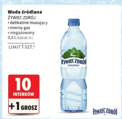 Woda źródlana niegazowana ŻYWIEC ZDRÓJ promocja w Intermarche