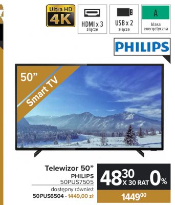 Telewizor 50" 50pus6504 Philips promocja