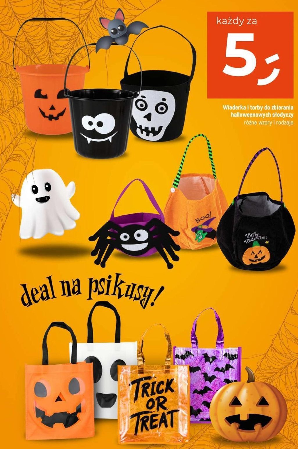 Wiaderko na cukierki halloweeen promocja