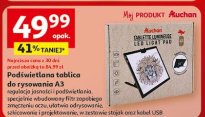 Podświetlana tablica do rysowania A3 promocja w Auchan