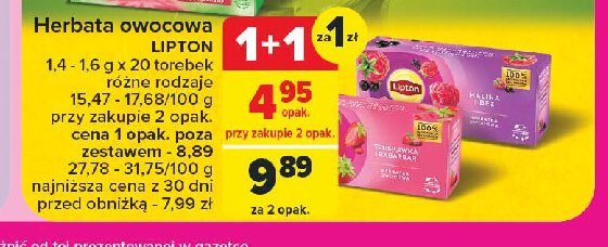 Herbata truskawka rabarbar Lipton promocja