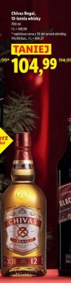 Whisky Chivas Regal, 12-letnia 1 l promocja w Lidl