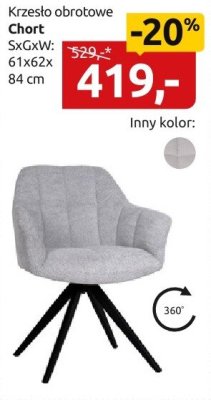 Krzesło obrotowe Chort, SxGxW: 61x62x84cm promocja w Black Red White