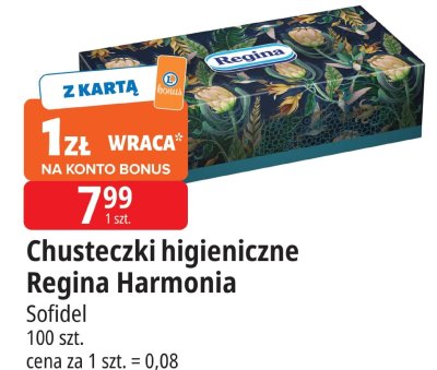 Chusteczki higieniczne Regina Harmonia promocja w Leclerc
