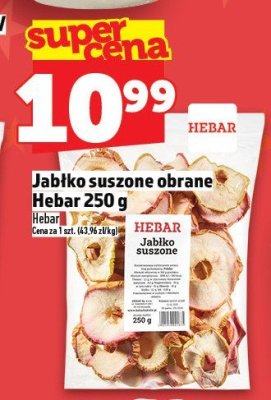 Jabłko suszone obrane Hebar 250g promocja w TOPAZ