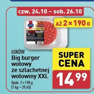 Burger wołowy Łuków promocja