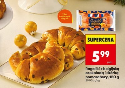 Rogaliki z belgijską czekoladą i skórką pomarańczy, 150 g promocja w Biedronka