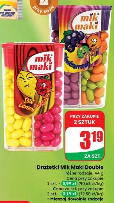 Drażetki Mik Maki Double różne rodzaje promocja w Dino