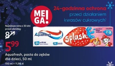 Aquafresh, pasta do zębów dla dzieci, 50 ml promocja w Rossmann