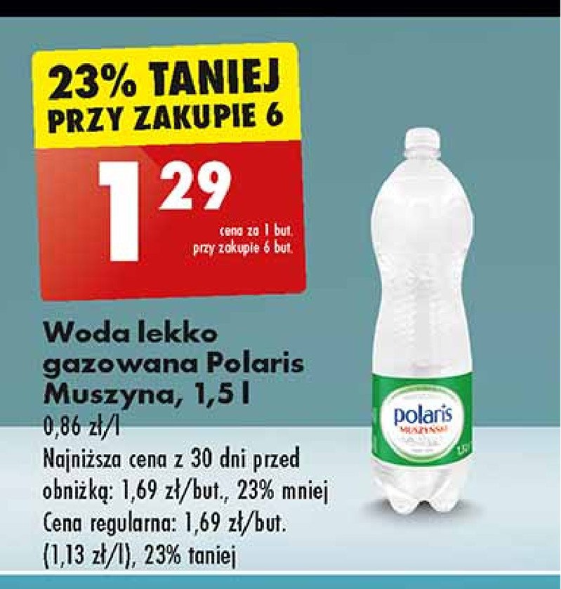 Woda lekko gazowana POLARIS MUSZYNA promocja