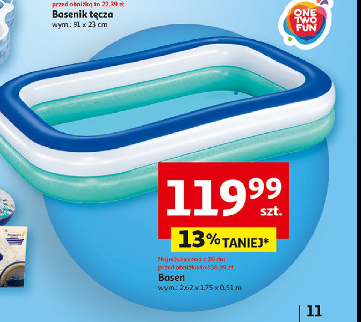Basen dmuchany my family pool 262 x 175 x 51 cm One two fun promocja w Auchan