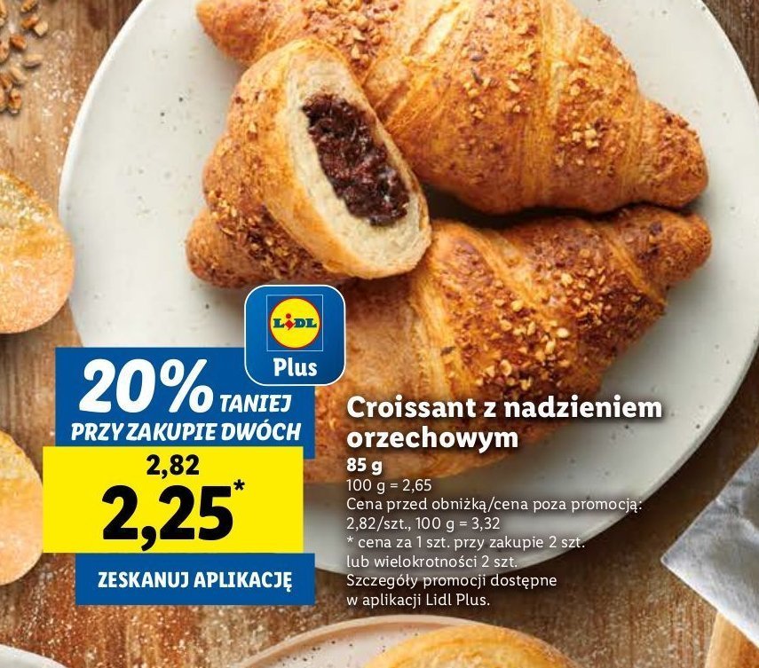 Croissant z nadzieniem orzechowym promocja