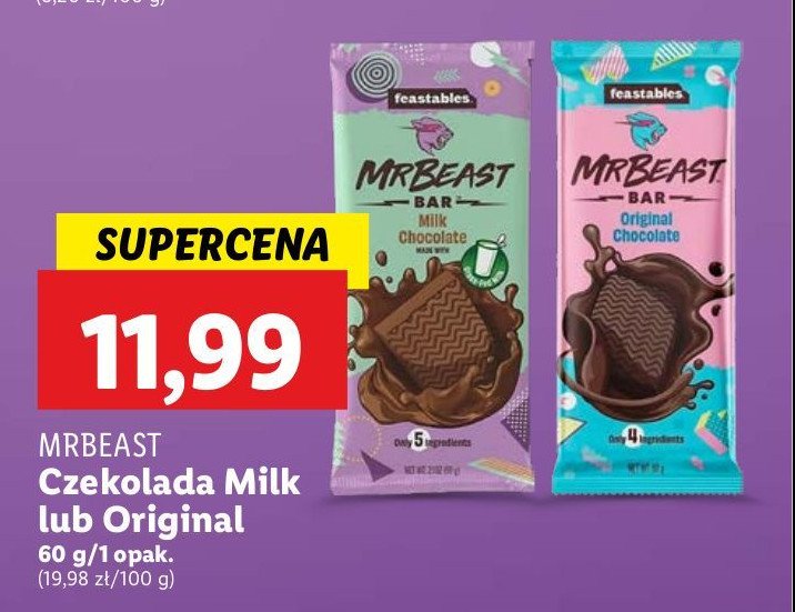 Czekolada milk Mr beast promocja