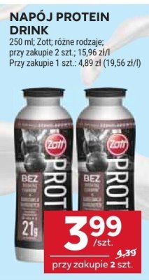 Napój protein drink zott różne rodzaje promocja w Stokrotka