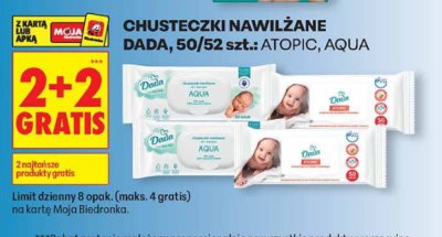 Chusteczki nawilżane Dada, 50/52 szt.: Atopic, Aqua promocja w Biedronka