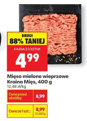 Mięso mielone wieprzowe Kraina Mięs promocja w Biedronka