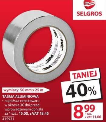 Taśma aluminiowa promocja w Selgros