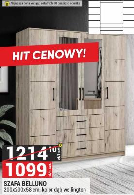 Szafa BELLUNO 200x200x58 cm, kolor dąb wellington promocja w Merkury Market