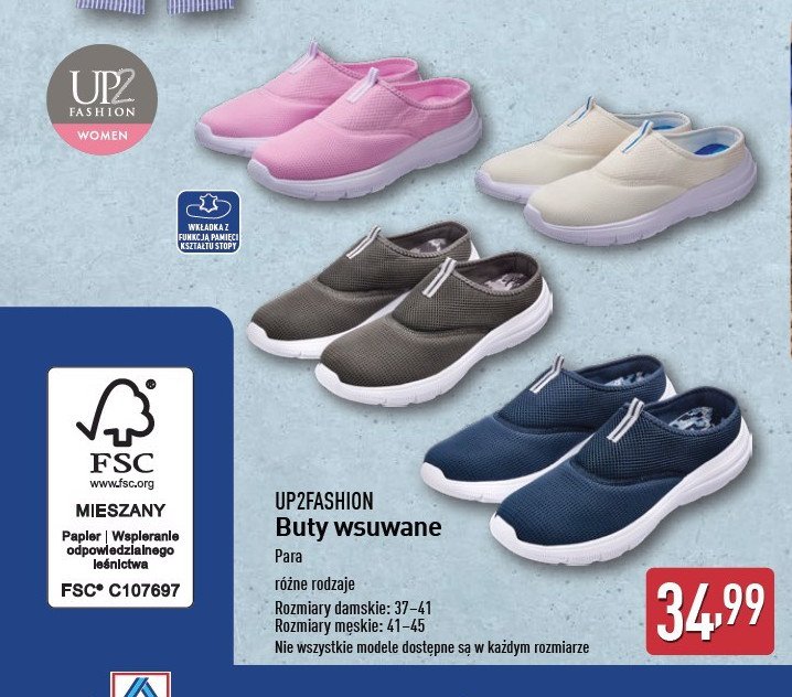 Buty wsuwane Up2fashion promocja w Aldi