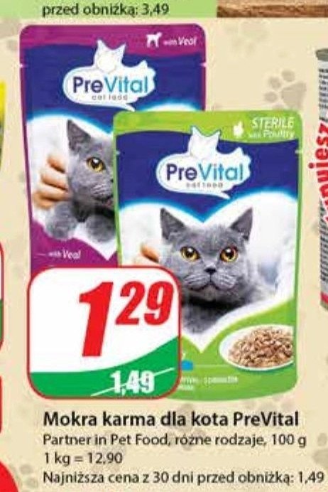 Karma dla kota sterile Prevital promocja