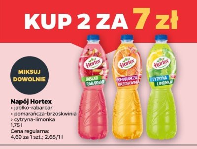 Napój jabłko-rabarbar, pomarańcza-brzoskwinia, cytryna-limonka 2x1,75 l promocja w Netto