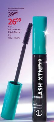 Tusz e.l.f., tusz do rzęs, Pitch Black, 7 g promocja w Rossmann