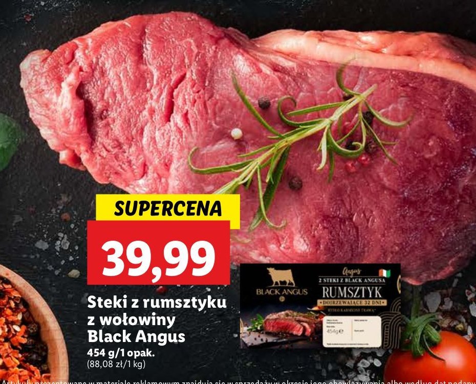 Steki z rumsztyku z wołowiny black angus promocja