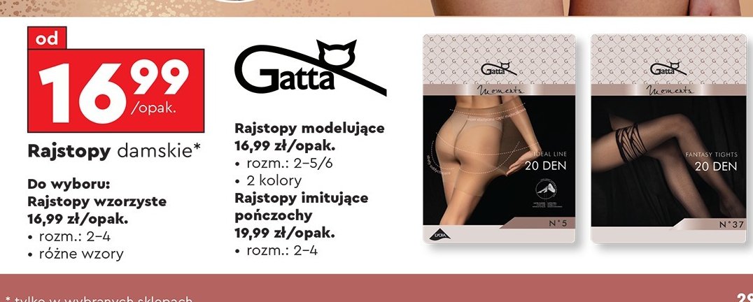 Rajstopy modelujące rozm. 2-6 Gatta promocja w Biedronka