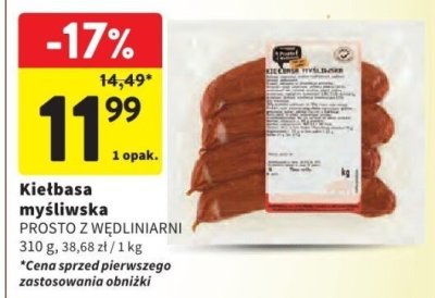 Kiełbasa myśliwska Prosto z Wędliniarni promocja w Intermarche