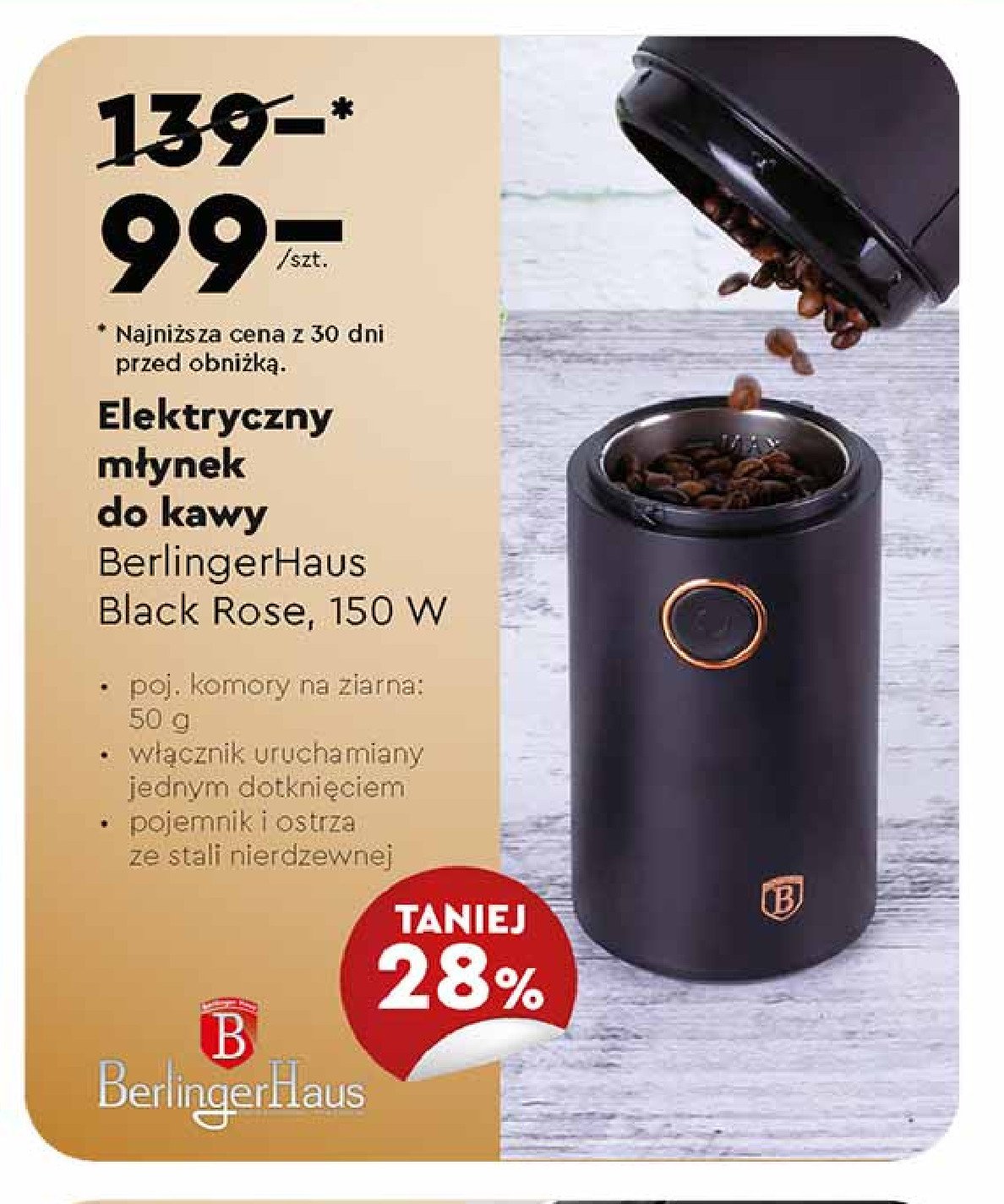 M艂ynek elektryczny do kawy 150 w Berlinger haus promocja