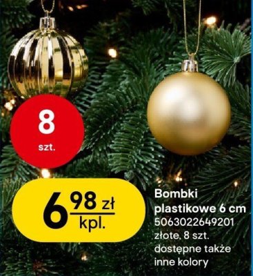 Bombki plastikowe 6 cm złote promocja w Castorama