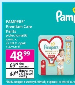 Pieluchy 7 Pampers premium care pants promocja