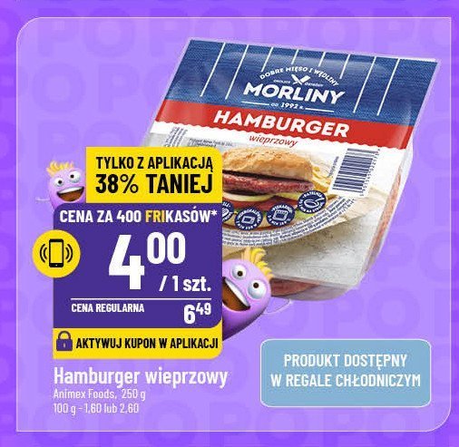 Hamburger wieprzowy Morliny promocja w POLOmarket